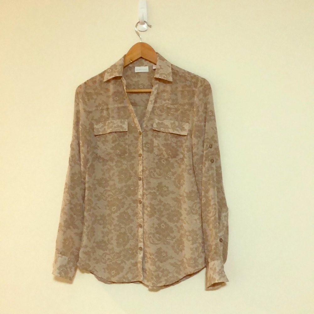 New York & Company Button up blouse (sheer)